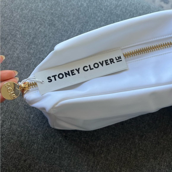 NWT STONEY CLOVER LANE Classic Large Pouch Blanc - Picture 4 of 5
